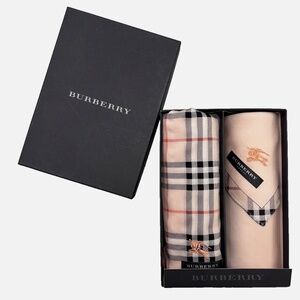 BURBERRY 20" x 20" Cotton Handkerchief Gift Set NEW ORIGINAL
